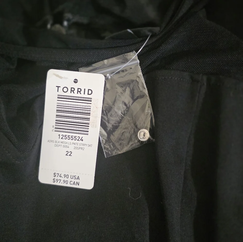 Torrid Studio Black Ponte Skater Dress NWT 22